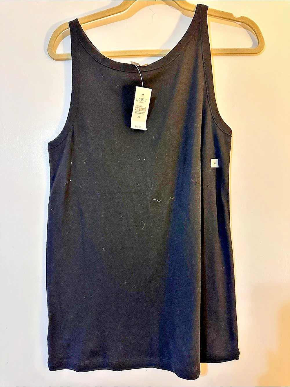 LOFT Outlet Cotton Tank Top in Black XL NWT